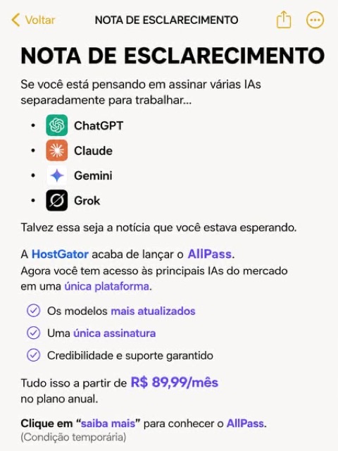 Criativo de HostGator